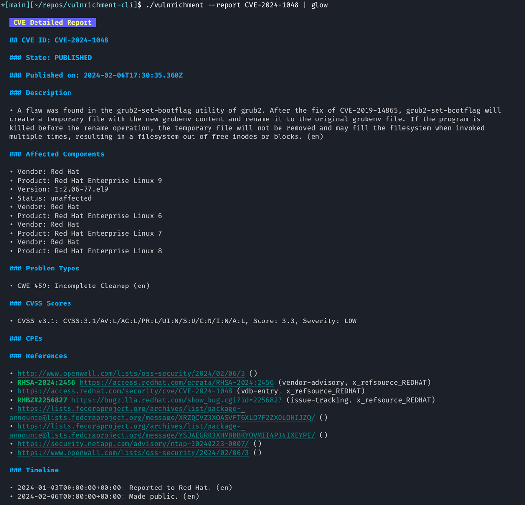 vulnrichment-cli screenshot